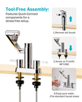 Frizzlife MF1080-D Series Bathroom & Kitchen Faucet with Water Filter, Polished Chrome