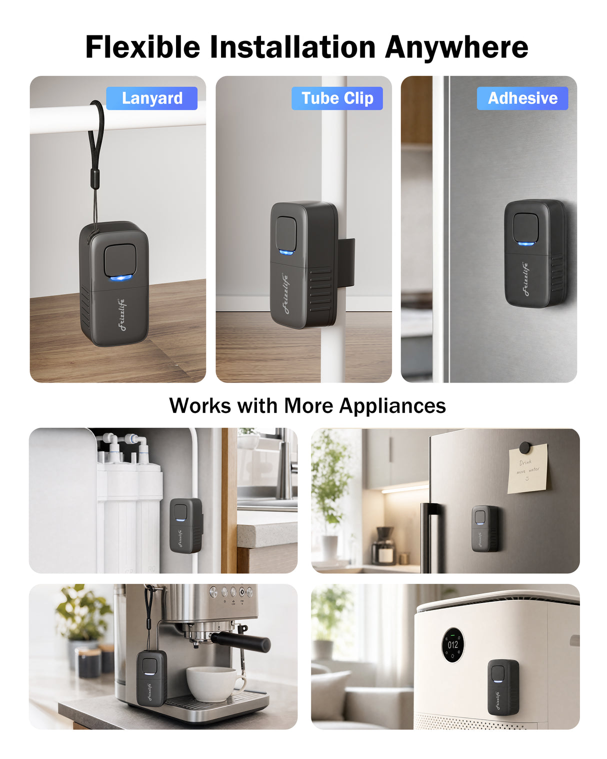 Frizzlife 3-Month Filter Reminder Timer, Filter Change Alert for Air Purifier Filters, Shower Filters, HVAC Filters & More, LED Indicator, Auto Countdown, Easy Reset