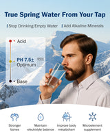 Frizzlife Plug-Free Reverse Osmosis Water Filter, True-Spring Alkaline Mineral Tankless Reverse Osmosis System, Noise-free Under Sink Ro Water Filtration System, NSF 58&372 Tested, Pure to Drain 4:1