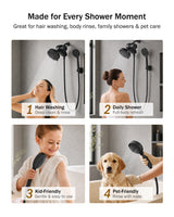 Frizzlife Dual Filtered Shower Head Combo, Rainfall Showerhead with Handheld, Both Heads Filtered, KDF-55 and Calcium Sulfite Filter, Reduces Chlorine, High Pressure, Ideal for Homes with Hard Water