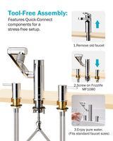 Frizzlife MF1080-X Series Bathroom & Kitchen Faucet with Water Filter, Polished Chrome