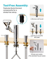 Frizzlife MF1080-X Series Bathroom & Kitchen Faucet with Water Filter, Polished Chrome, 360° Swivel Aerator