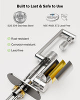 Frizzlife MF1080-S Series Bathroom & Kitchen Faucet with Water Filter, Polished Chrome, 360° Swivel Aerator