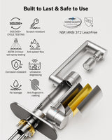 Frizzlife MF1080-S Series Bathroom & Kitchen Faucet with Water Filter, Brushed Nickel, 360° Swivel Aerator