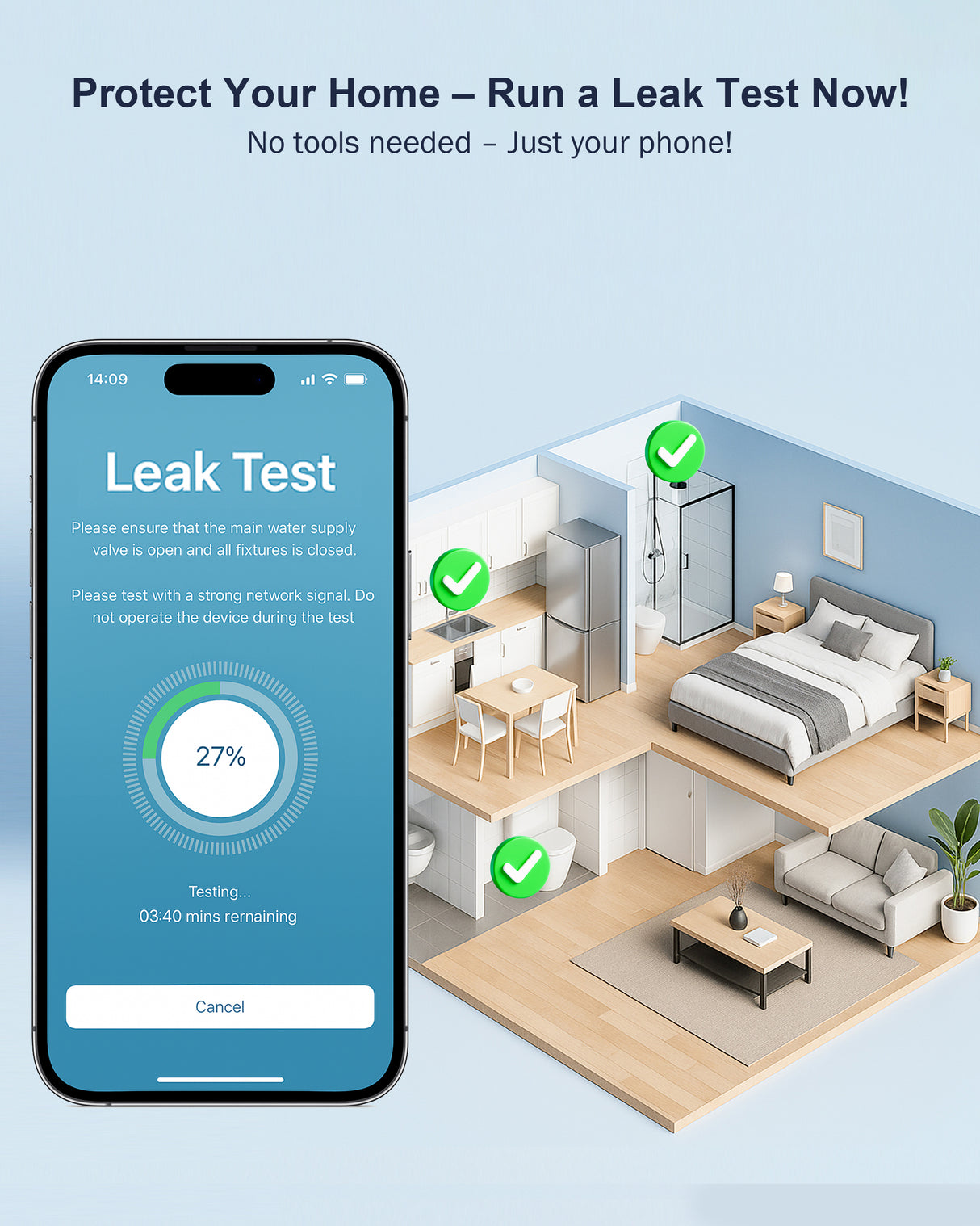 Frizzlife Smart Water Monitor & Automatic Shutoff System with 3 Leak Sensors,  LPG365-3S