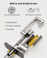 Frizzlife MF1080-S Series Bathroom & Kitchen Faucet with Water Filter, Brushed Nickel