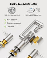 Frizzlife MF1080-X Series Bathroom & Kitchen Faucet with Water Filter, Brushed Nickel, 360° Swivel Aerator
