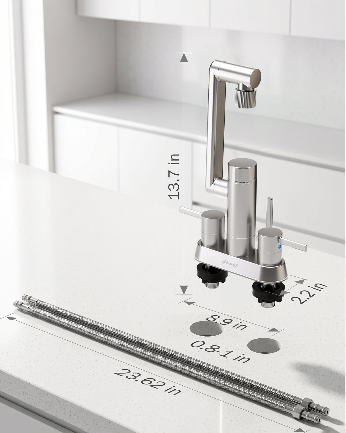 Frizzlife MF1080-D Series Bathroom & Kitchen Faucet with Water Filter, Brushed Nickel