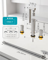 Frizzlife MF1080-X Series Bathroom & Kitchen Faucet with Water Filter, Brushed Nickel, 360° Swivel Aerator