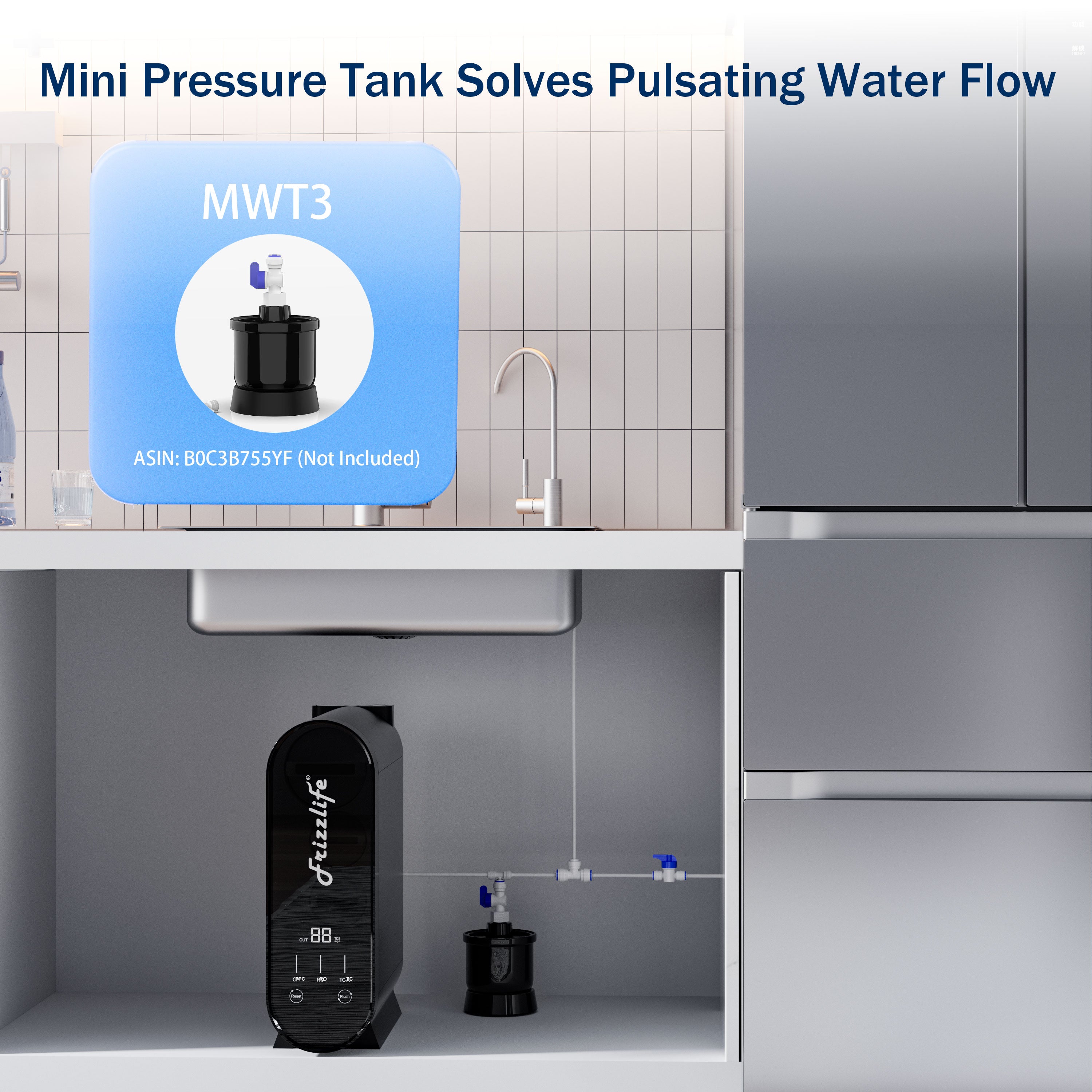 Frizzlife 600 GPD Tankless Reverse Osmosis System, PX600-Black