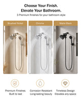 Frizzlife Dual Filtered Shower Head Combo, Rainfall Showerhead with Handheld, Both Heads Filtered, KDF-55 and Calcium Sulfite Filter, Reduces Chlorine, High Pressure, Ideal for Homes with Hard Water