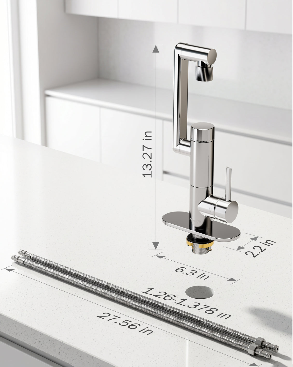 Frizzlife MF1080-S Series Bathroom & Kitchen Faucet with Water Filter, Polished Chrome