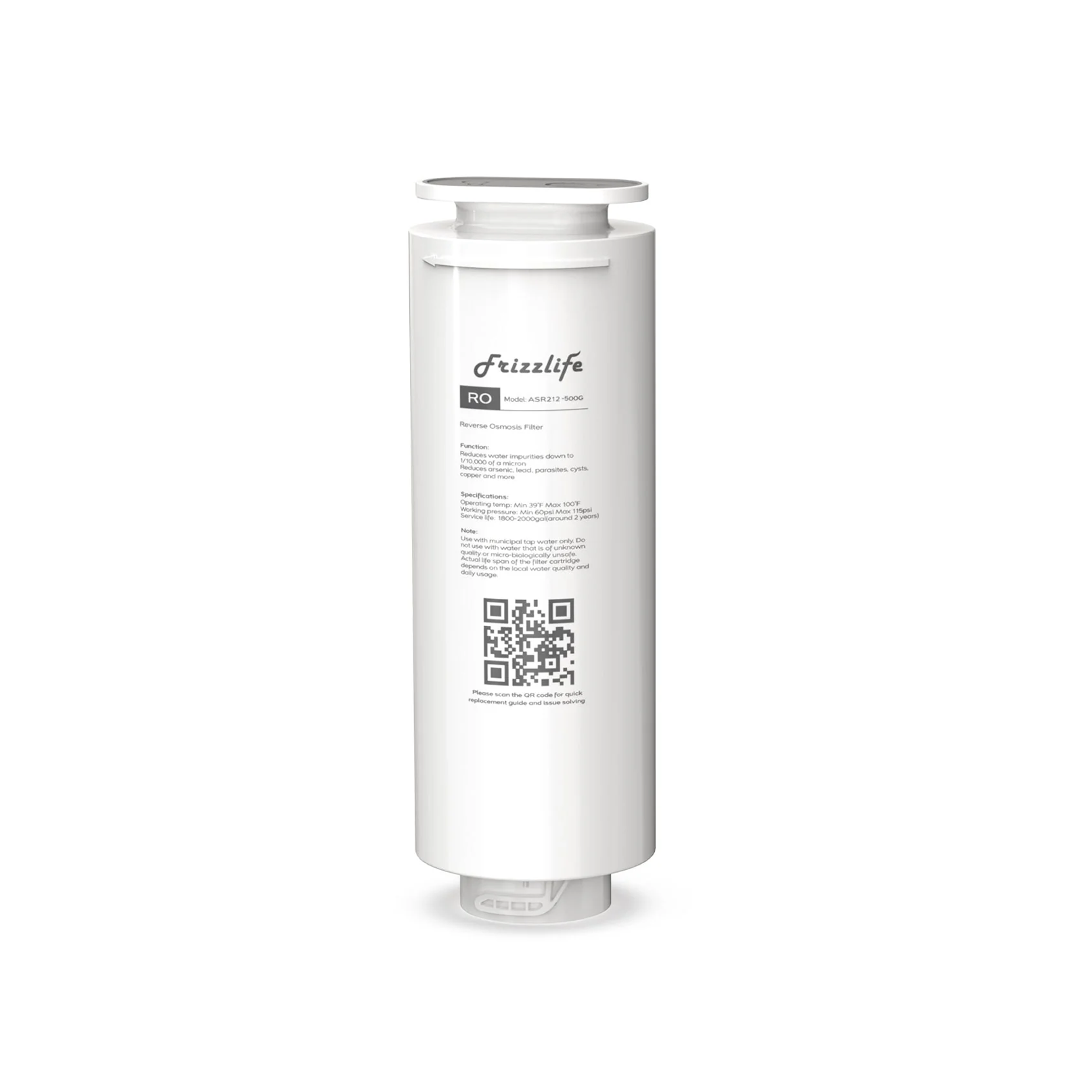 FRIZZLIFE ASR212-500G RO Replacement Filter Cartridge – Frizzlife
