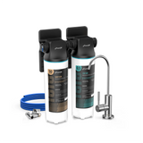 Système de filtration d'eau sous évier Frizzlife DW10F/DW15F avec robinet en nickel brossé, éléments certifiés NSF/ANSI 53 et 42 
