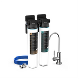 Système de filtration d'eau sous évier Frizzlife DW10F/DW15F avec robinet en nickel brossé, éléments certifiés NSF/ANSI 53 et 42 