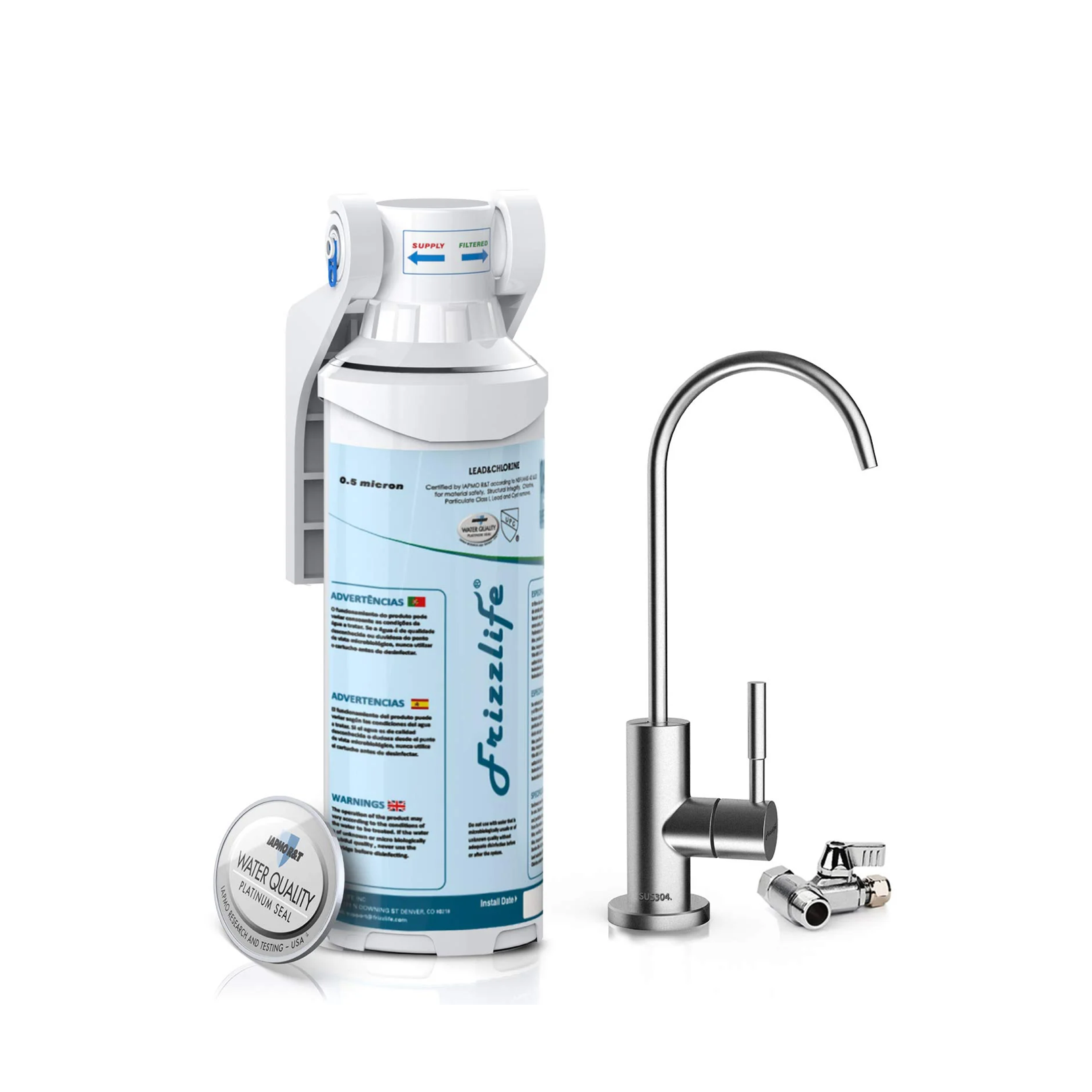 Frizzlife Under-Sink Water Filter System with Faucet, MP99