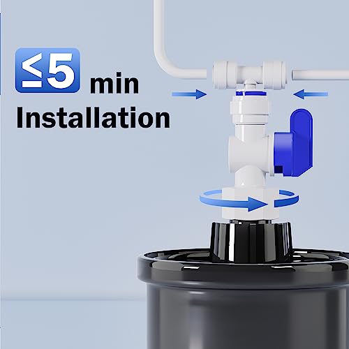 Frizzlife Pressure Mini Water Tank for All Tankless Reverse Osmosis System, Small Water Storage Tank for PD600, PX500A, PD800, PD1000, PD400, G3P600, G3P800, G2, Fit 1/4” & 3/8” Water Tubing RO system