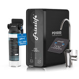 Frizzlife 1000GPD Reverse Osmosis Water Filter, NSF/ASNI 58&372 Standard, Alkaline Mineral pH+ Reverse Osmosis, 9-Stage Filtration Tankless RO, 2:1 Pure to Drain, Under Sink, Smart Faucet, PD1000-N