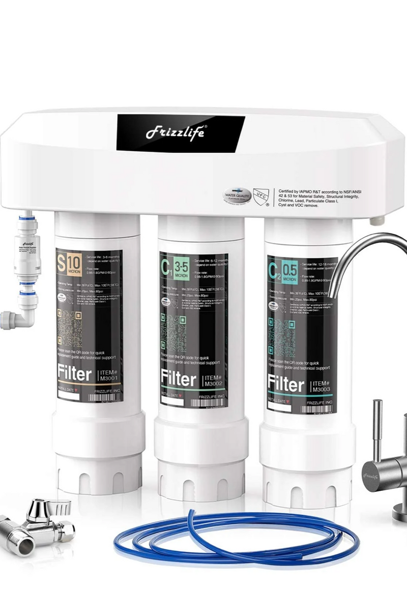 Frizzlife Under-Sink Water Filter System with Faucet, SP99-NEW