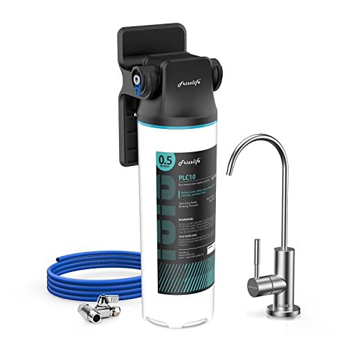 Sistema de filtro de agua Frizzlife SW10F de conexión directa debajo del fregadero, reduce el 99,99% de plomo, cloro, mal sabor y olor