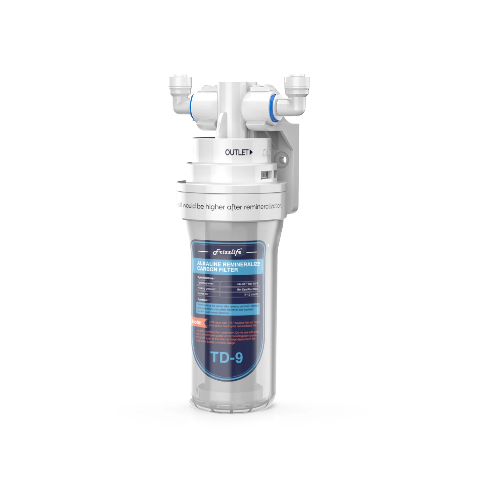 Frizzlife Reverse Osmosis Alkaline Remineralization Inline Post Filter