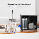 Frizzlife Universal Under Sink Chiller Cooling System for Water Filters | Cold & Room-temp Outlets Faucet, Compatible with Reverse Osmosis System & Under Sink Filter, 1/4” & 3/8” Quick Connect Set-Up