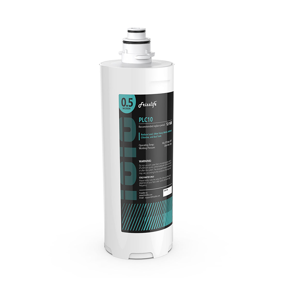 Frizzlife SW10-HF Replacement Housing Kit With PLC10 Filter Cartridge Inside - For SW10 and SW10F Under Sink Water Filter Systems