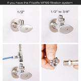 Frizzlife Brass NPT Thread Pipe Fitting Converter-1/2 to 3/8 inch Comp