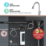 Frizzlife SW10 Direct Connect Under Sink Water Filter System, Reduces 99.99% Lead, Chlorine, Bad Taste & Odor