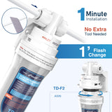 Frizzlife TD-9 Alkaline Remineralization Under Sink Inline Water Filter - Post Filter for RO Reverse Osmosis System
