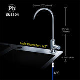 Le robinet de filtre à eau Frizzlife RO convient à la plupart des systèmes d'osmose inverse et de filtration d'eau potable 