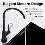 Frizzlife RO Water Filter Faucet- Drinking Water Faucet fits Most Reverse Osmosis System & Water Filtration System-SUS304 Stainless Steel, Black
