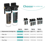 Frizzlife DW10/DW15 Under Sink Water Filter System, NSF/ANSI 53&42 Certified Elements, Direct Connect 2-Stage Water Filter