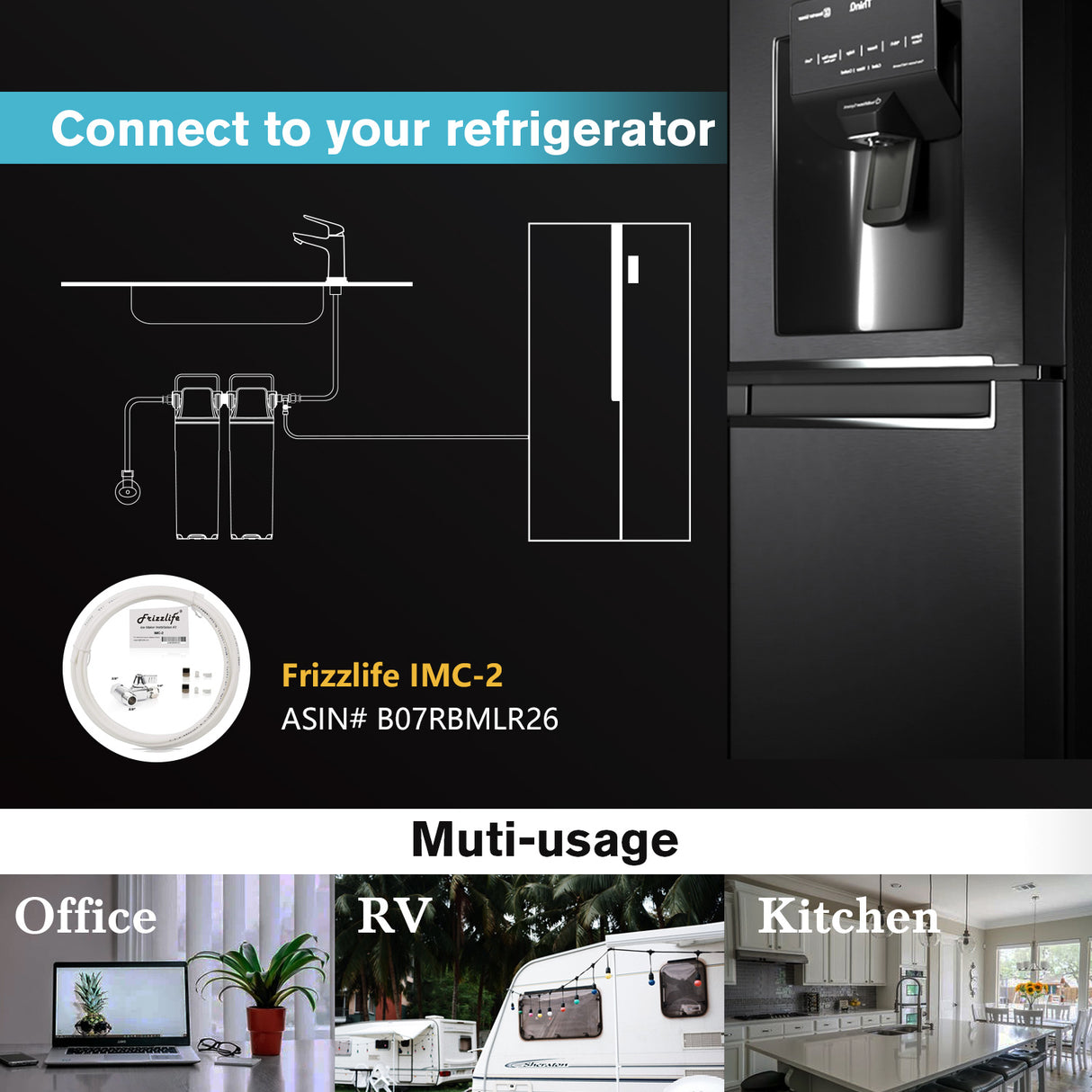 Frizzlife DW15 Under Sink Water Filter System, NSF/ANSI 53&42 Certified Elements, Connect 2-Stage Water Filter