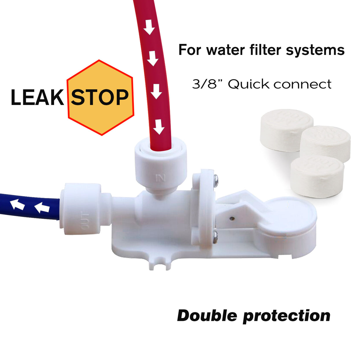 Frizzlife Leak Stop Valve LSV02 For PD600 Undersink Reverse Osmosis - 3/8” Quick Connect
