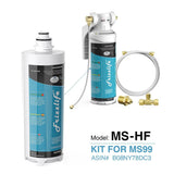 Frizzlife MS-HF Kit de cartouche filtrante de rechange pour MS99 – Comprend une cartouche filtrante et un boîtier de filtre