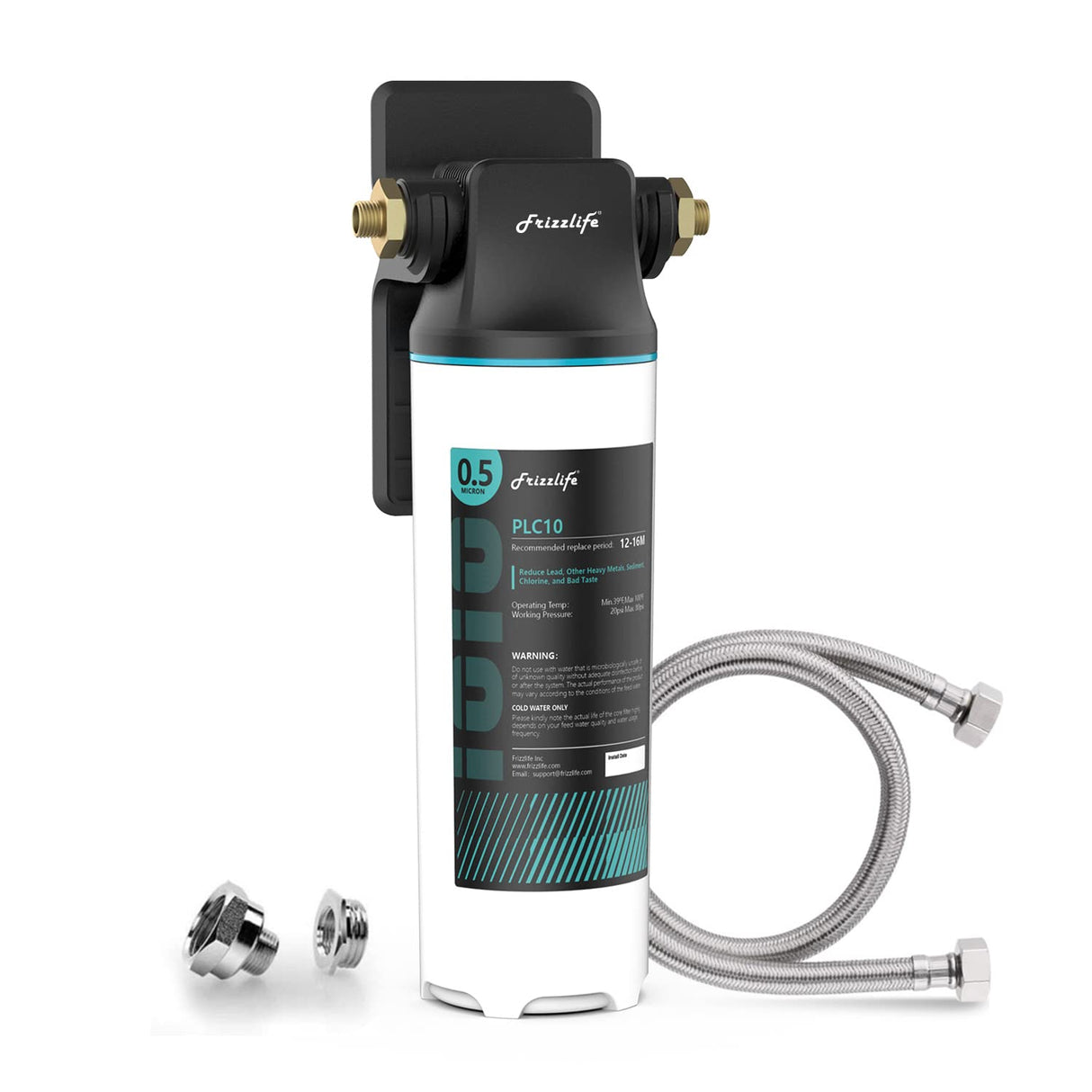 Frizzlife SW10 Système de filtre à eau à connexion directe sous l'évier, réduit 99,99 % du plomb, du chlore, du mauvais goût et des odeurs