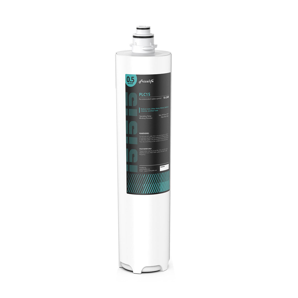 Frizzlife SW15-HF Replacement Housing Kit With PLC15 Filter Cartridge Inside - For SW15 and SW15F Under Sink Water Filter Systems