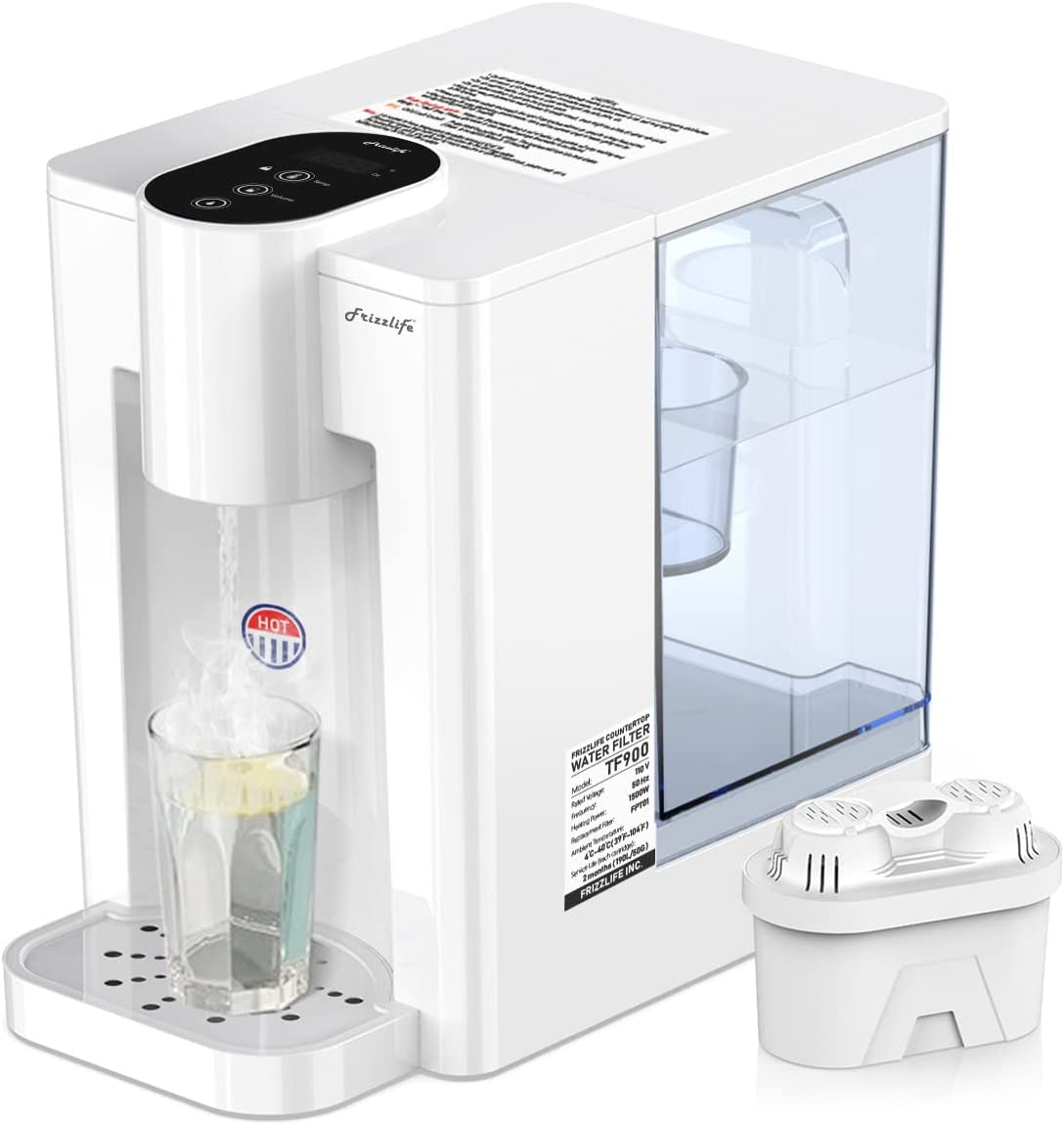 FRIZZLIFE TF900 Instant Hot Water Dispenser Filter, 5 Temperatures u0026 3 –  Frizzlife