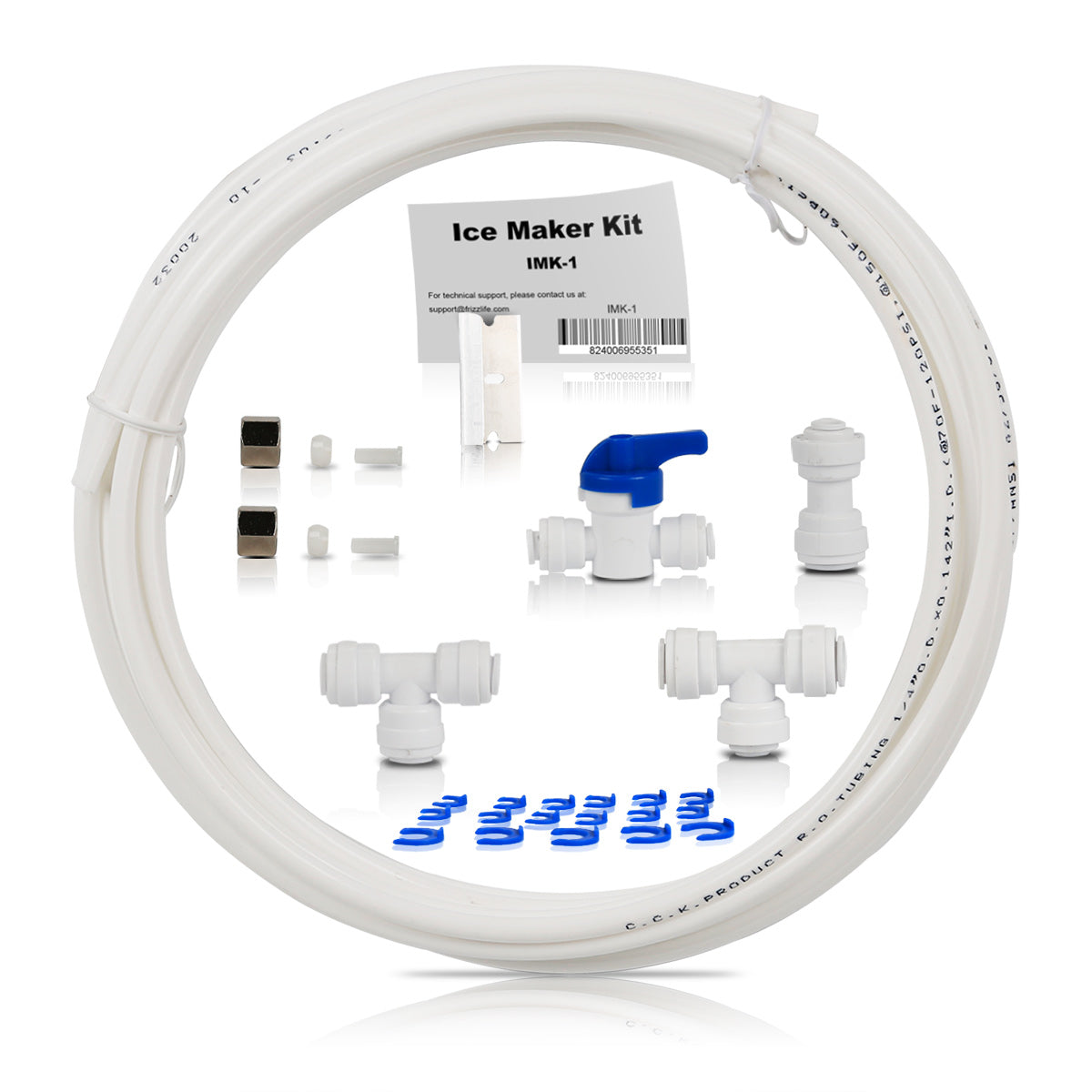 Frizzlife IMC-1 Ice Maker Kit fits for Reverse Osmosis & Water Filter System (1/4” & 3/8” Output)