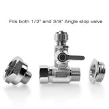 Frizzlife Angle Stop Valve Adapter Fits both 1/2 inch & 3/8" Feed Water Line